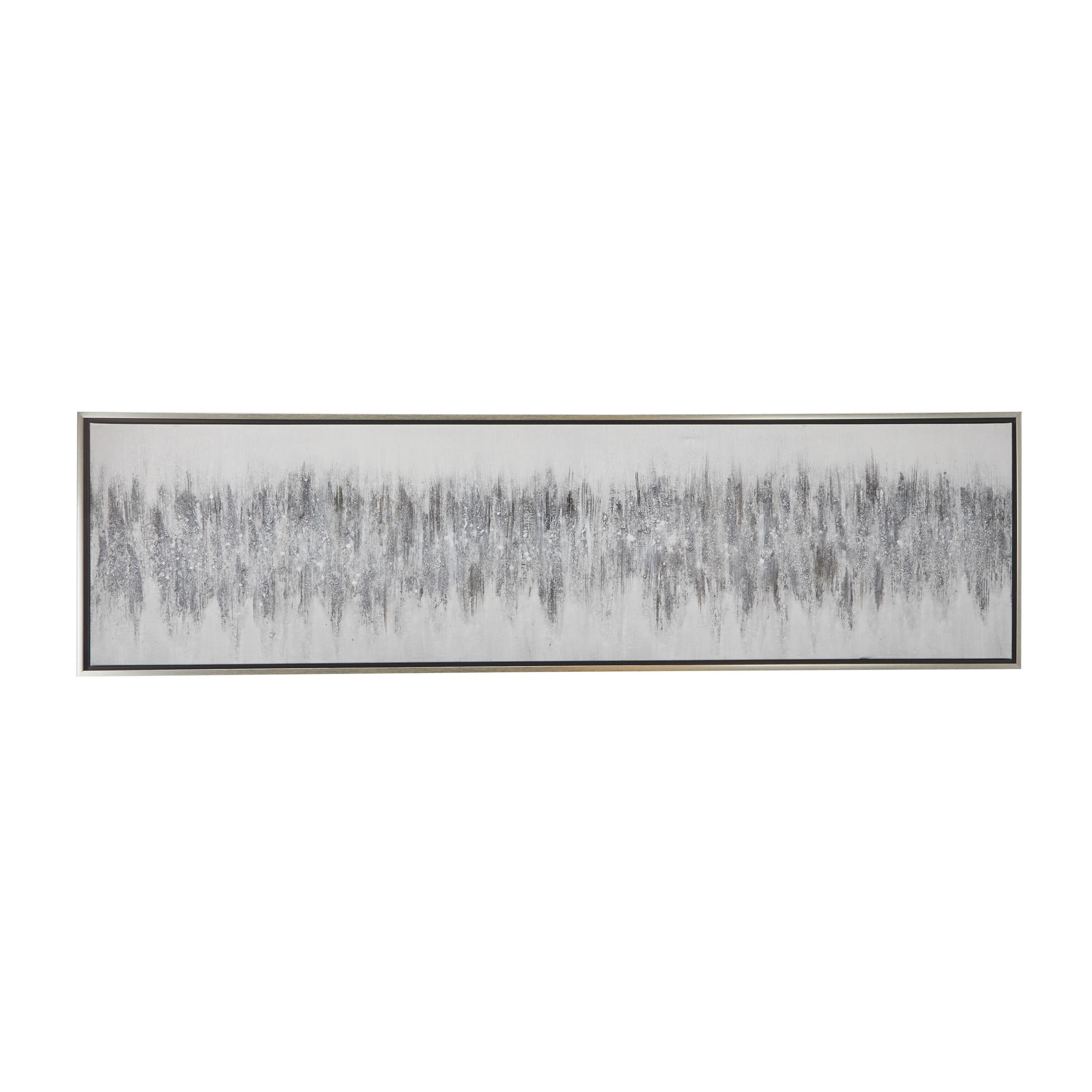 71" x 20" Abstract Framed Wall Art with Silver Frame, by DecMode