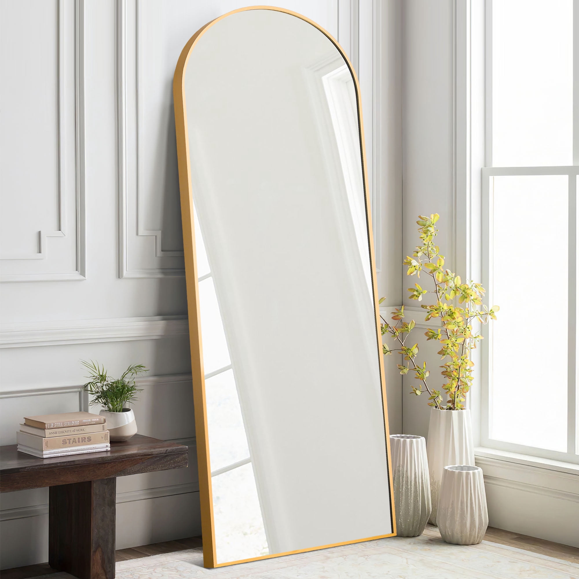 71" x 24" Floor Mirror Arch Standing Mirror Full Length Mirror Large Mirror for Bedroom Living room,Gold