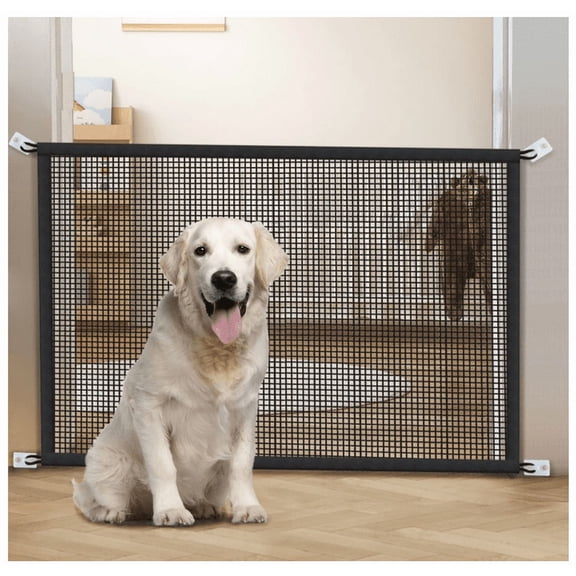 71"x 28" Magic Dog Gate,Magic Pets Gate for Stairs and Door, Mesh Dog Gates for The House Safety Isolation Fence,Indoor Pet Safety Gate Install