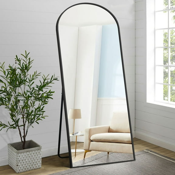 71" x 32" Full Length Mirrors Standing Arched Dressing Floor Mirrors for Living room Black