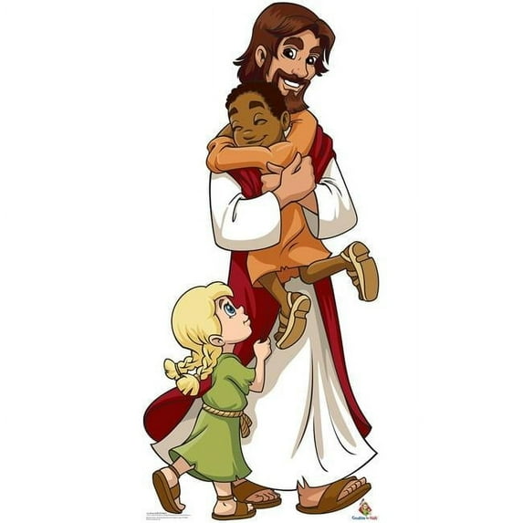 71 x 32 in. Jesus with Children - Creative for Kids Cardboard Standup