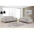 thumbnail image 1 of 71 x 42 x 31 in. Modern Light Gray Leather Sofa & Loveseat, 1 of 1
