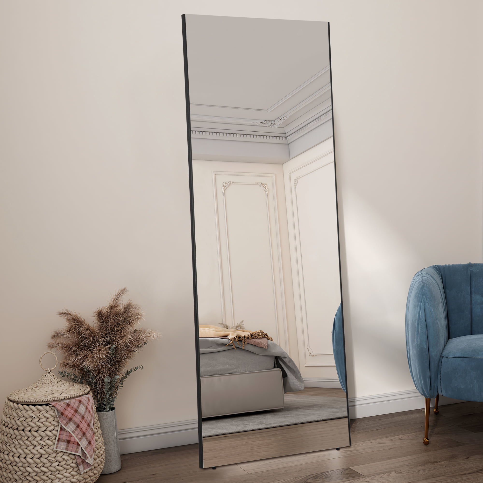 71"x32" Home Decorative Unbreakable Full Length Mirror for Kids,Black