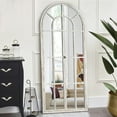 thumbnail image 1 of 71"x32" Modern Arched Foldable Window Mirror Full Length Mirror Floor Mirror,Weathered White, 1 of 7