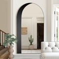 71"x38" Arched Full Length Mirror Shadow Floor Standing Mirror,Black