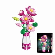710+PCS Lotus Building Blocks Set, Compatible with Major Brands, DIY Botanical Model Kit for Adults, Valentines/Mothers Day/Thanksgiving/Christmas/Birthday Gift