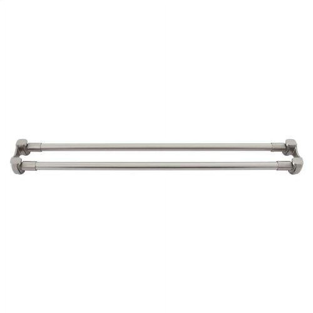 Polished Brass Straight Double Shower Curtain Rod with Flanges