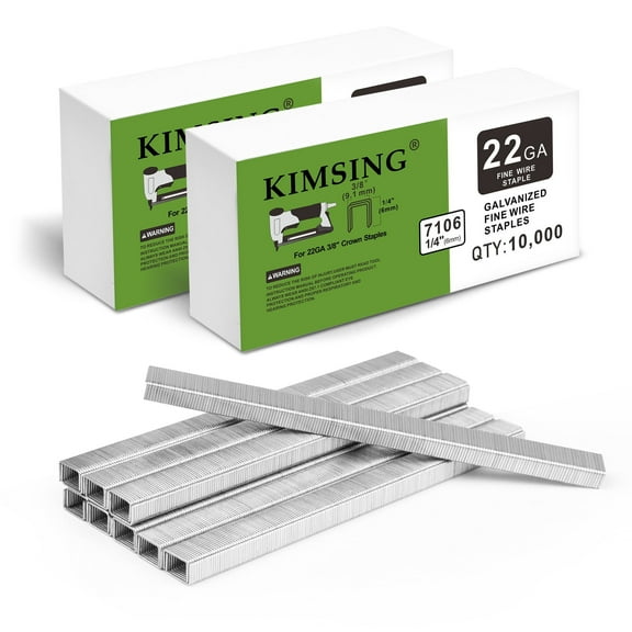 7106 22 Gauge 71 Series Staples Galvanized Upholstey Stapled 10,000pcs(2 Boxes), 3/8-inch Crown 1/4-inch Leg Length