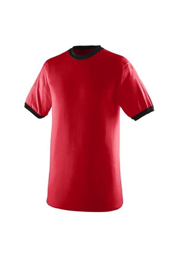 710A Ringer T-Shirt, Red and Black, Medium