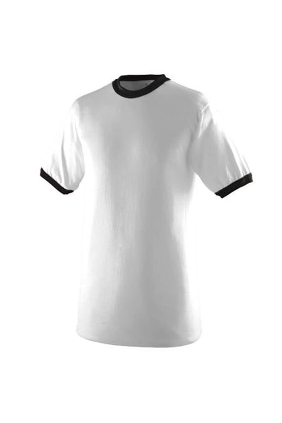 710A Ringer T-Shirt, White and Black, 3X