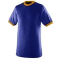 thumbnail image 1 of 710A Ringer T-Shirt, Purple and Gold, 3X, 1 of 1