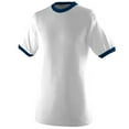 thumbnail image 1 of 710A Ringer T-Shirt, White and Navy, Medium, 1 of 1