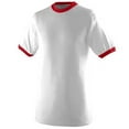 thumbnail image 1 of 710A Ringer T-Shirt, White and Red, Large, 1 of 1
