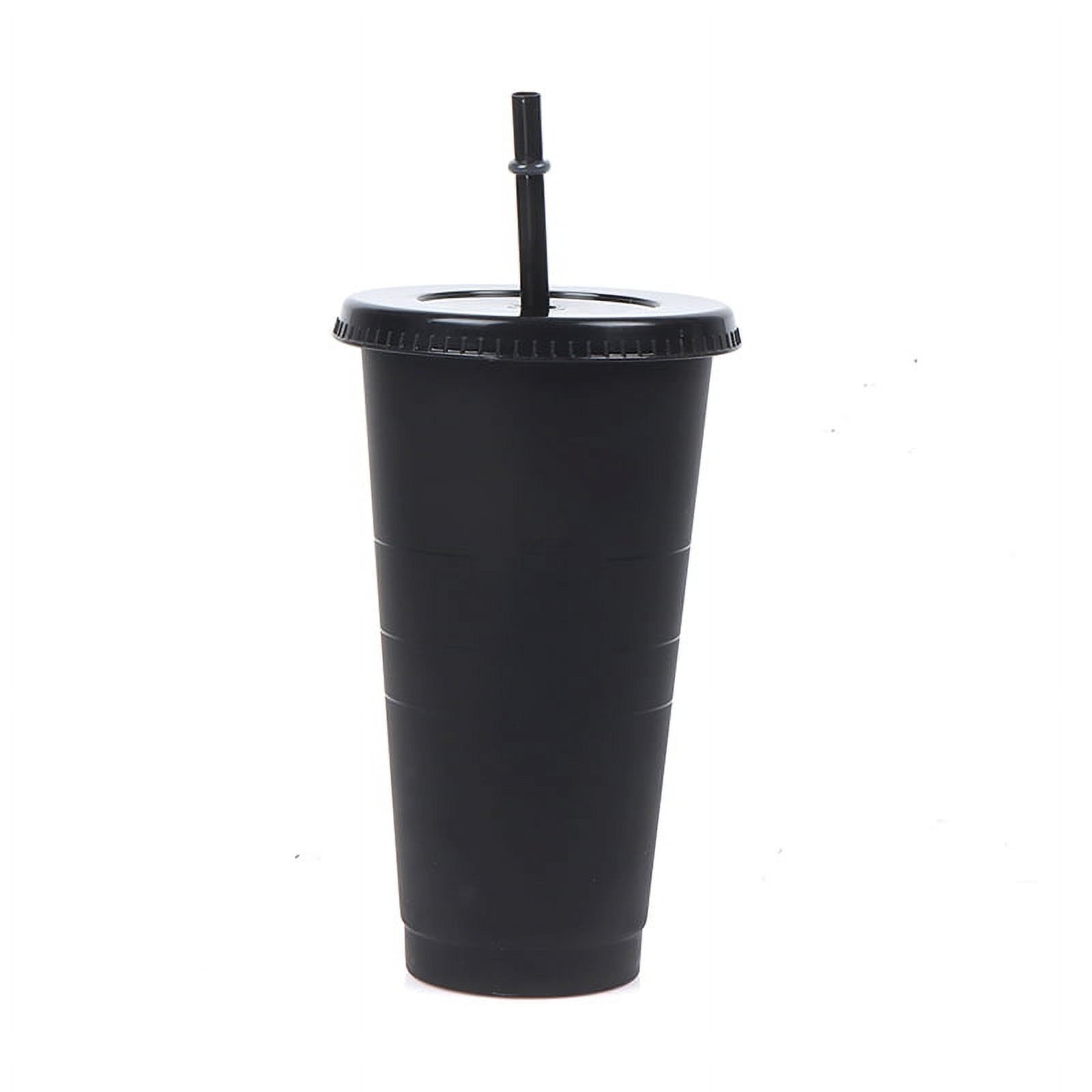 710ml Straw Cup With Lid Color Change Coffee Cup Reusable Cups Plastic