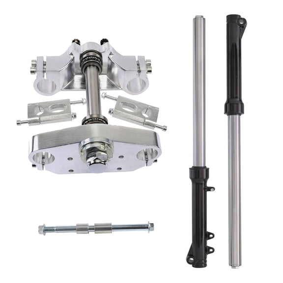 710mm Dirt Pit Bike Front Forks with Triple Tree Clamp and 12mm Wheel Axle for Pocket Rocket Monkey Trail Bike Scooter Offroad Motorcycle Apollo SSR Taotao Coolster CRF50 110cc 125cc 140cc