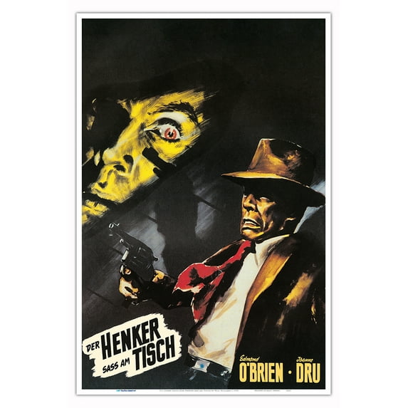 711 Ocean Drive (Der Henker sass am Tisch) - Starring Edmond O’Brian - Vintage German Film Movie Poster by Will Williams c.1950 - Master Art Print (Unframed) 12in x 18in