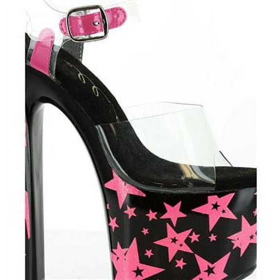 711-STARLA, 7" Heel With Blacklight Reflective Stars