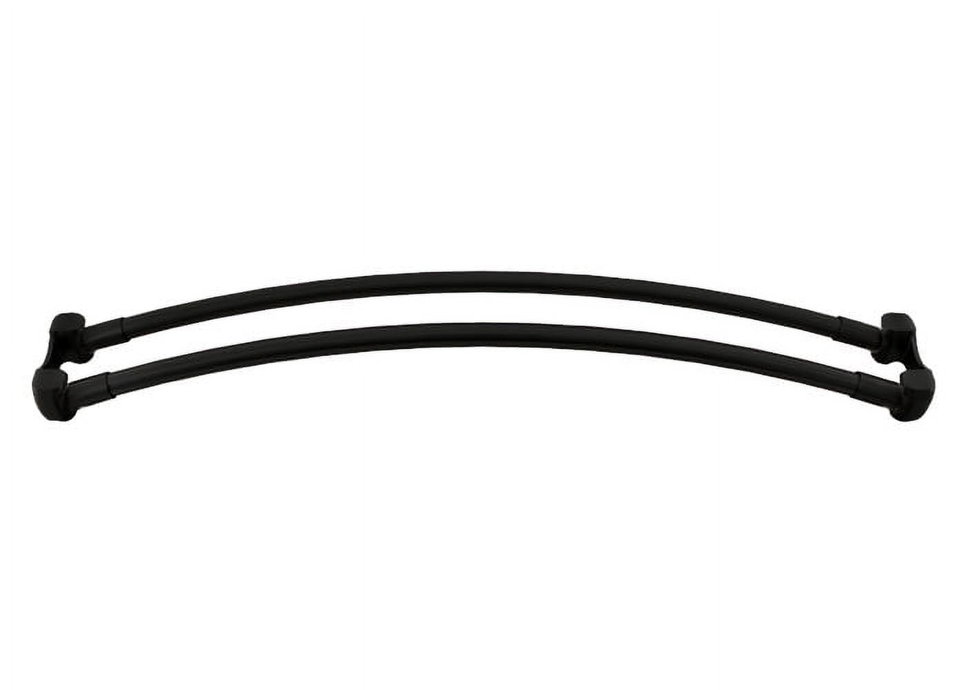 Black Double Curved Wall Mounted Shower Curtain Rod