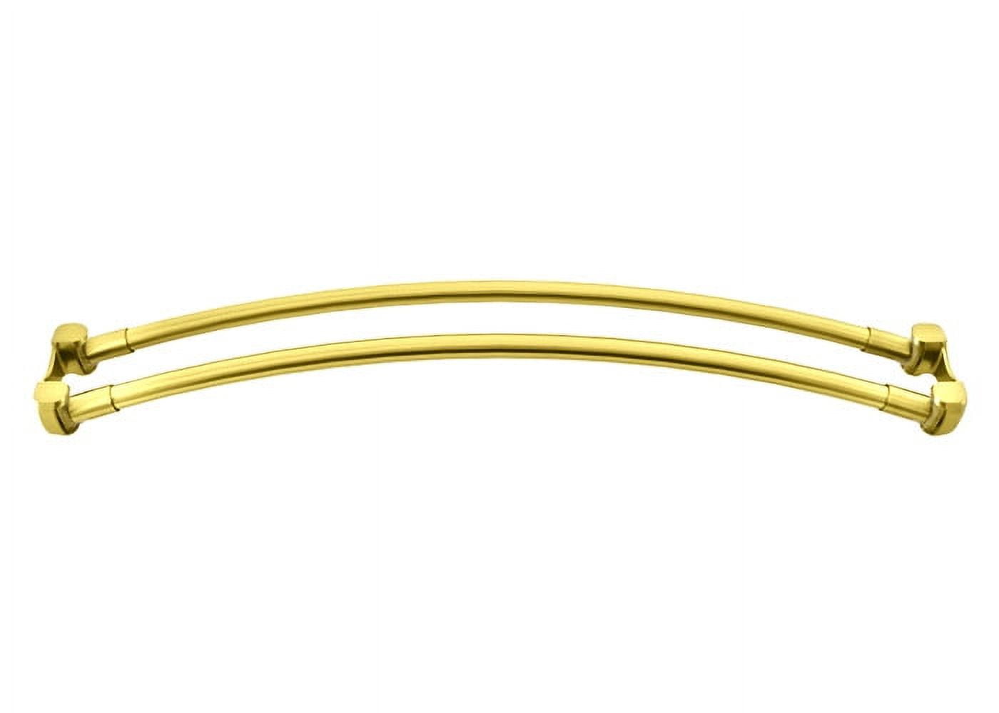Polished Brass Double Curved Wall Mounted Shower Curtain Rod
