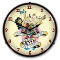 thumbnail image 1 of 711165 Tattoo Girl in Glass clock - Made in USA, 1 of 3