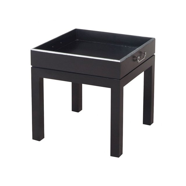 7116549Elk Home20 Inch Ottoman Tray Table Grain De Bois Noir/Silver