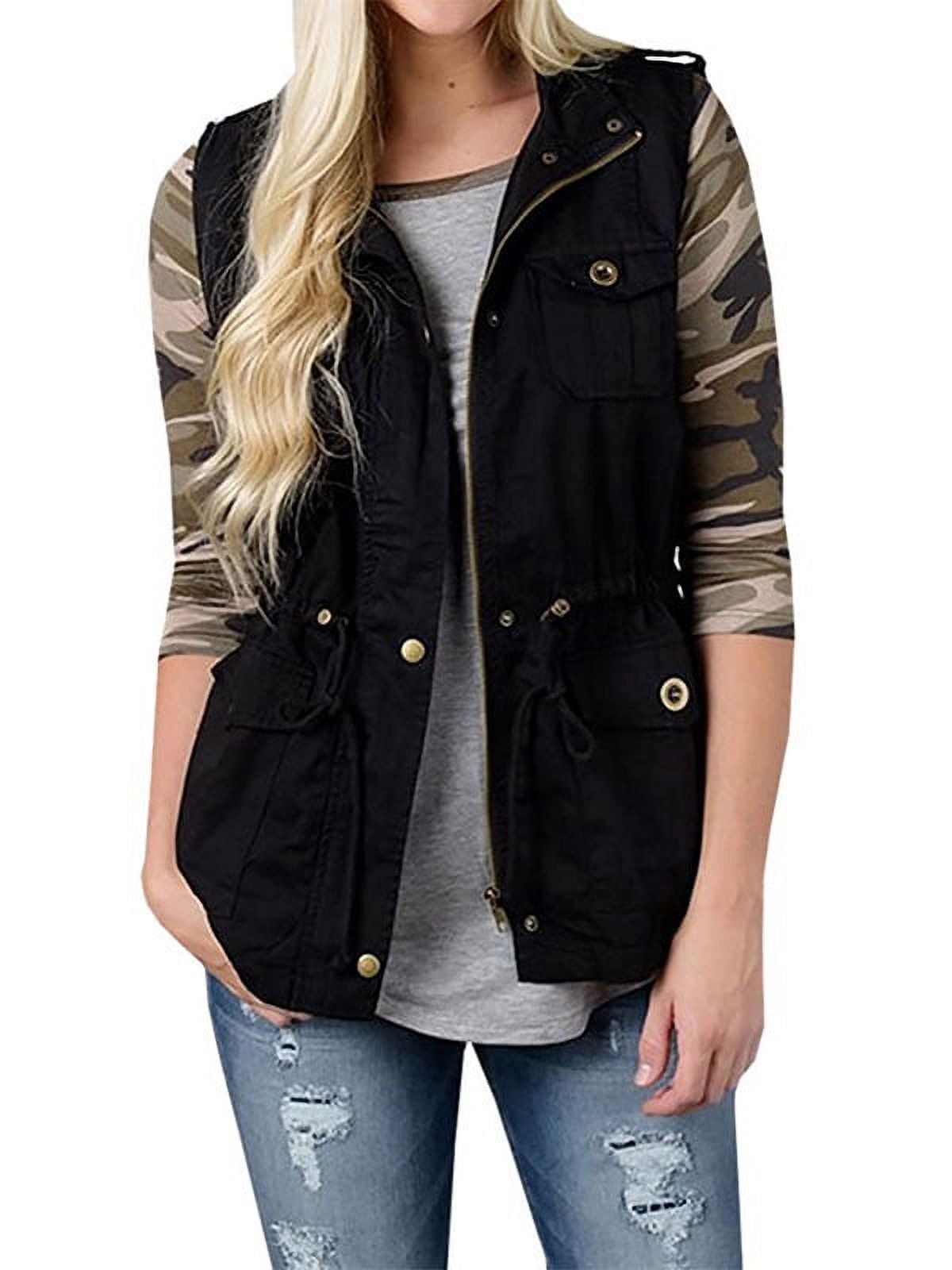 Pocketed Zip Up Vest Coat