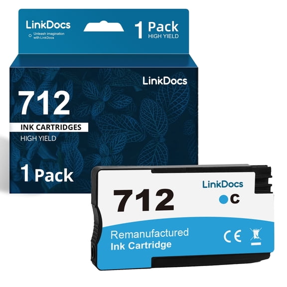 712 Cyan Ink Cartridge Compatible for 712 C Ink Cartridge 3ED67A (29ml) to use with DesignJet T650 T630 T250 T230 T210 Studio Steel Studio Wood Printer