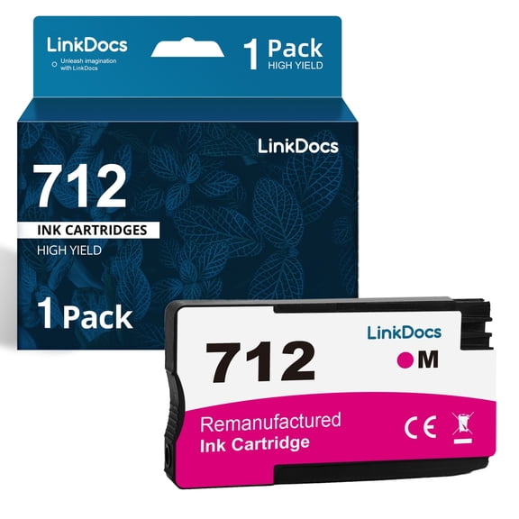 712 Magenta Ink Cartridge Compatible for 712 M Ink Cartridge 3ED68A (29ml) to use with DesignJet T650 T630 T250 T230 T210 Studio Steel Studio Wood Printer