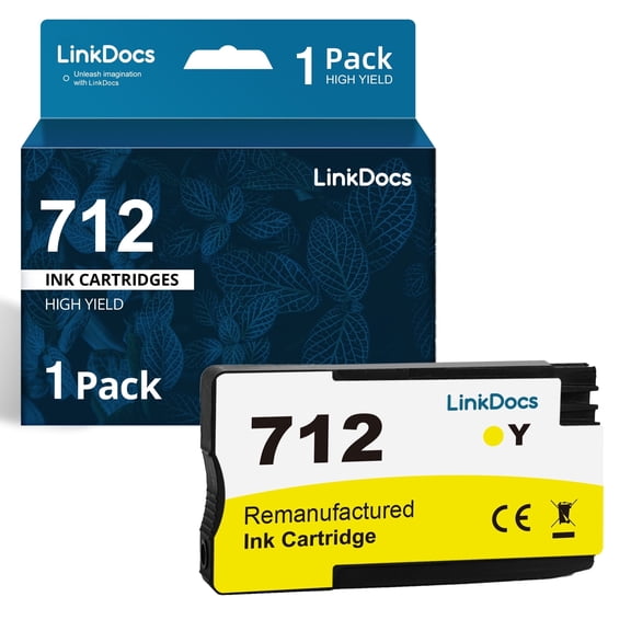 712 Yellow Ink Cartridge Compatible for 712 Y Ink Cartridge 3ED69A (29ml) to use with DesignJet T650 T630 T250 T230 T210 Studio Steel Studio Wood Printer