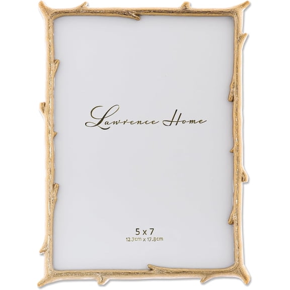 712557 5x7 Gold Metal Natural Branch Design Picture Frame