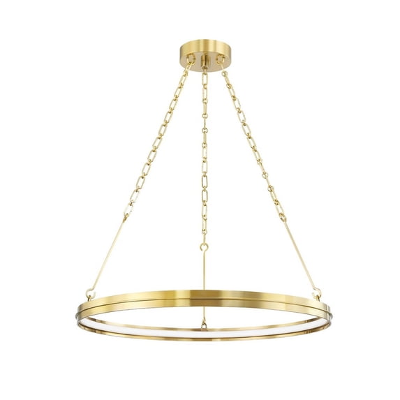 7128-AGB-Hudson Valley Lighting-Rosendale - 28 Inch 6W 1 LED Small Chandelier-Aged Brass Finish