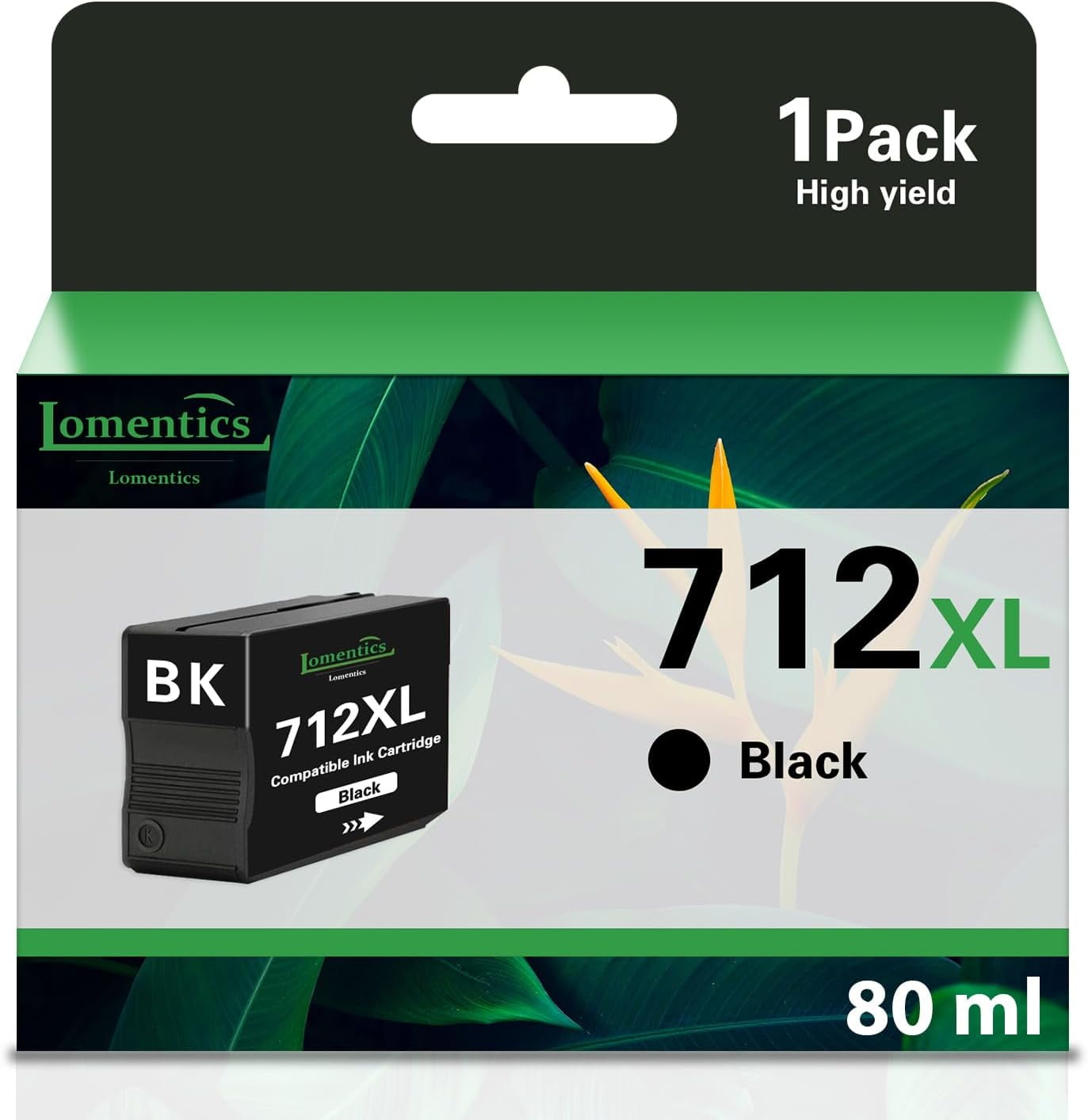 712XL Black Ink Cartridge 80-ml (1-Pack)712XLBK Ink Cartridge (3ED71A ...