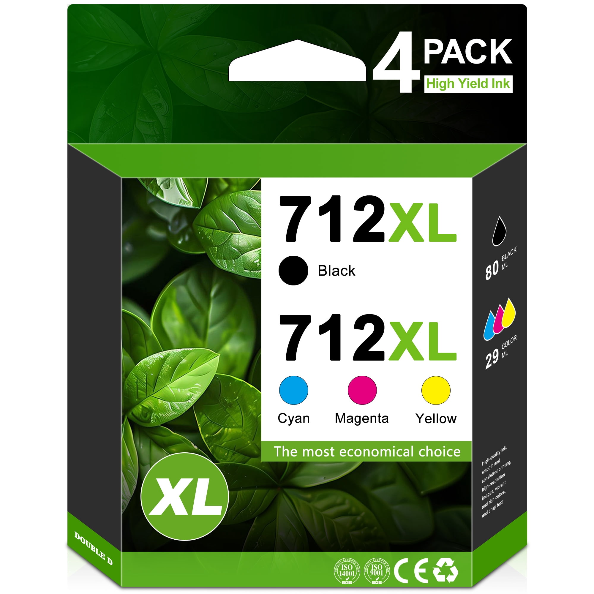 712XL Ink Cartridges Compatible for HP712 Ink Cartridge Combo Pack for ...
