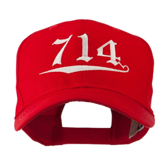 714 Orange County Area Code Embroidered Cap - Red OSFM