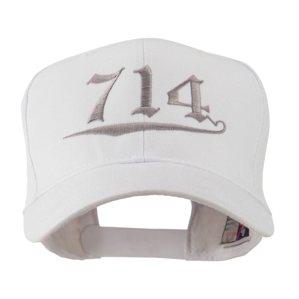 714 Orange County Area Code Embroidered Cap - White OSFM - Walmart.com