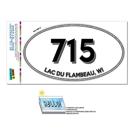 715 - Lac Du Flambeau, WI - Wisconsin - Oval Area Code Sticker