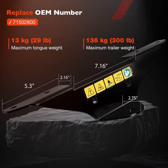 71502800 Trailer Hitch Kit for Edge Zero Turn Mowers, Heavy Duty Towing Attachment for Lawn Care, Easy Installation, Steel Construction