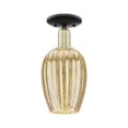 thumbnail image 1 of 716-1C-BAB-G457-6ME Innovations Lighting Preston - 1 Light Semi-Flush Mount-13.25 Inch Tall and 6.25 Inch Wide-Black Antique Brass Finish-Mercury, 1 of 1