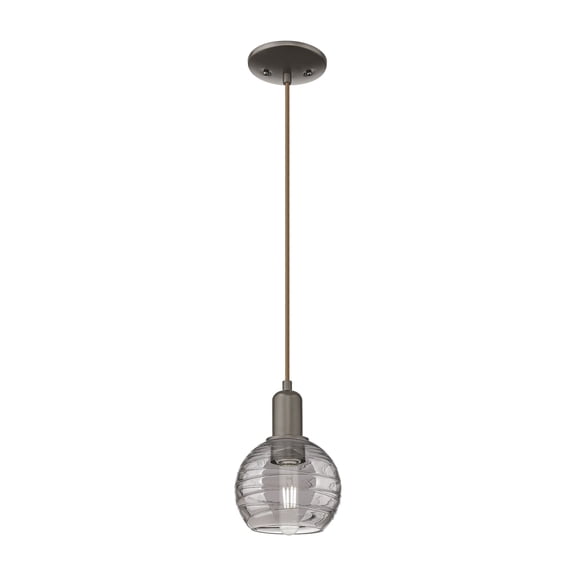 716-1P-OB-G1213-6SM Innovations Lighting Athens Deco Swirl - 1 Light Cord Hung Mini Pendant-8 Inch Tall and 5.88 Inch Wide-Oil Rubbed Bronze