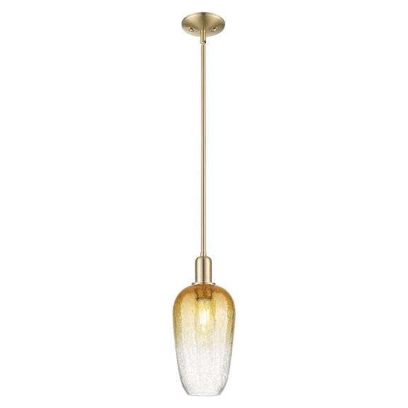 716-1S-CB-G484-7AM Innovations Lighting Brookhaven Flute - 1 Light Stem Hung Mini-Pendant-7 Inch Wide and 15.63 Inch Tall-Champagne Bronze