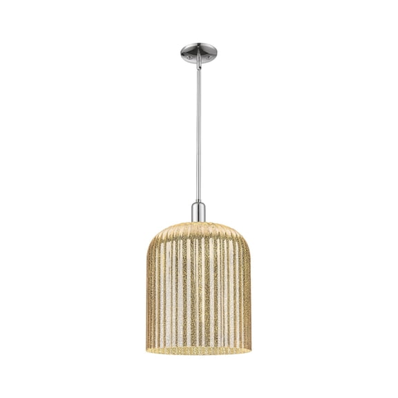 716-1S-PC-G559-12ME Innovations Lighting Bridal Veil - 1 Light Stem Hung Mini Pendant-18 Inch Tall and 12 Inch Wide-Polished Chrome Finish-Mercury