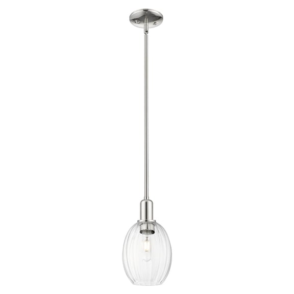 716-1S-PN-G459-6CL Innovations Lighting Preston - 1 Light Stem Hung Mini-Pendant-6.25 Inch Wide and 11.38 Inch Tall-Polished Nickel Finish-Clear Glass