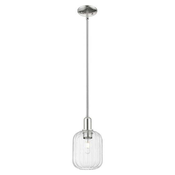 716-1S-PN-G460-7CL Innovations Lighting Preston - 1 Light Stem Hung Mini-Pendant-6.75 Inch Wide and 12.38 Inch Tall-Polished Nickel Finish-Clear Glass