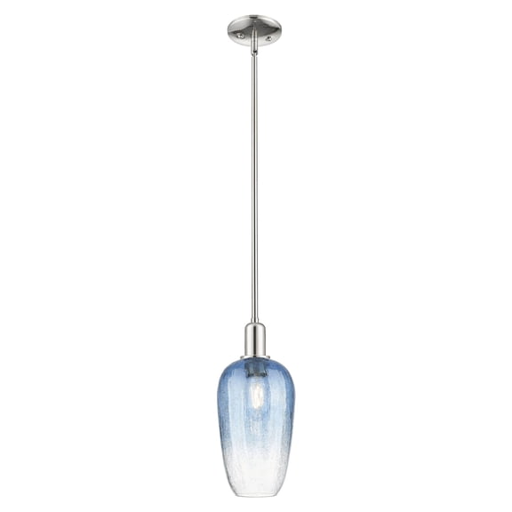 716-1S-PN-G484-7SB Innovations Lighting Brookhaven Flute - 1 Light Stem Hung Mini-Pendant-7 Inch Wide and 15.63 Inch Tall-Polished Nickel