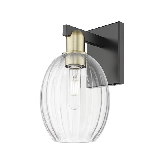 716-1W-BAB-G459-6CL Innovations Lighting Preston - 1 Light Wall Sconce-12.5 Inch Tall and 6.25 Inch Wide-Black Antique Brass Finish-Clear Glass Color