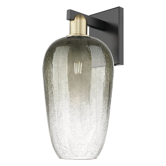 716-1W-BAB-G484-7SL Innovations Lighting Brookhaven Flute - 1 Light Wall Sconce-11 Inch Tall and 7 Inch Wide-Black Antique Brass Finish-Slate Glass
