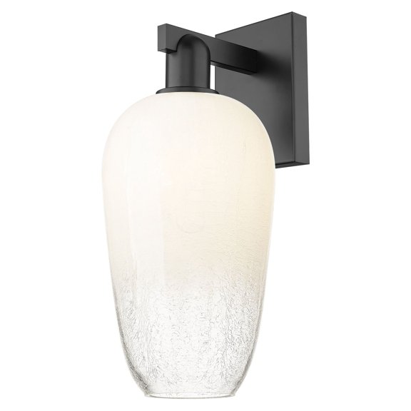 716-1W-BK-G484-7OP Innovations Lighting Brookhaven Flute - 1 Light Wall Sconce-11 Inch Tall and 7 Inch Wide-Matte Black Finish-Opal Glass Color