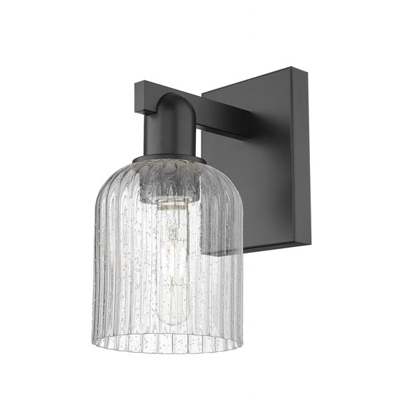 716-1W-BK-G559-5SDY Innovations Lighting Bridal Veil - 1 Light Wall Sconce-10.75 Inch Tall and 5 Inch Wide-Matte Black Finish-Seedy Glass Color