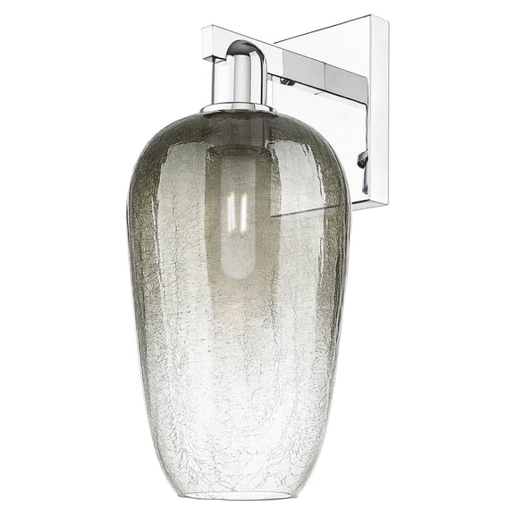716-1W-PC-G484-7SL Innovations Lighting Brookhaven Flute - 1 Light Wall Sconce-11 Inch Tall and 7 Inch Wide-Polished Chrome Finish-Slate Glass Color
