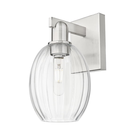 716-1W-SN-G459-6CL Innovations Lighting Preston - 1 Light Wall Sconce-12.5 Inch Tall and 6.25 Inch Wide-Brushed Satin Nickel Finish-Clear Glass Color